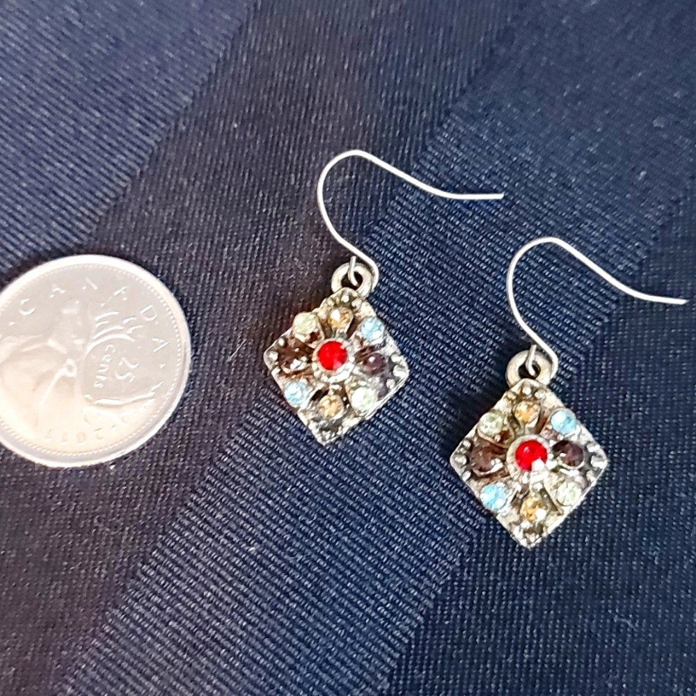 🎉FREE WITH PURCHASE🎉 Medieval Drop Earrings with multi-colour stones